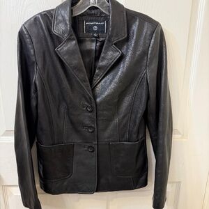 Size Small genuine black leather jacket by Portrait